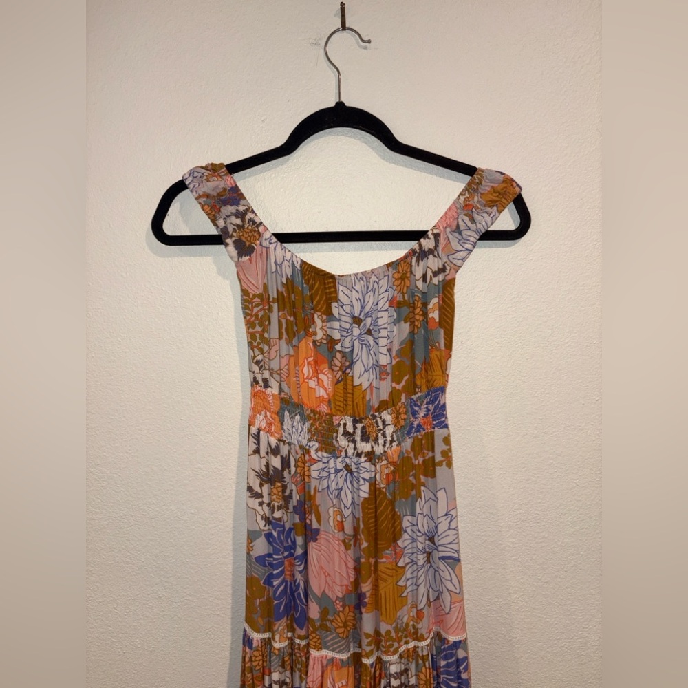 Abel The Label Vibrant Floral Off-Shoulder Maxi Dress XS - Picture 6 of 9